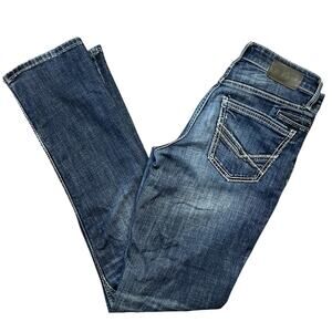 BKE Jake Straight Leg Jeans Mens 30x36 Medium Wash Stretch Denim Buckle